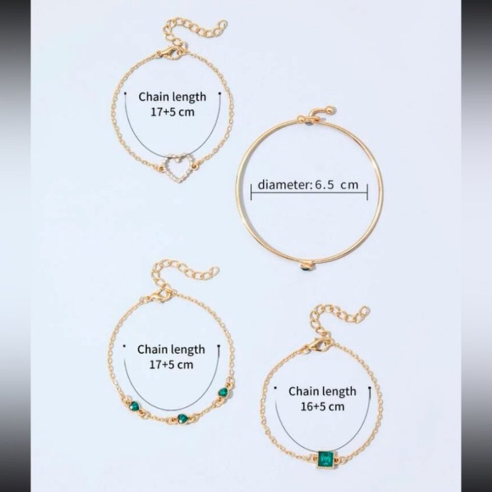 Heart & Square Bracelet Set - Picture 5 of 5